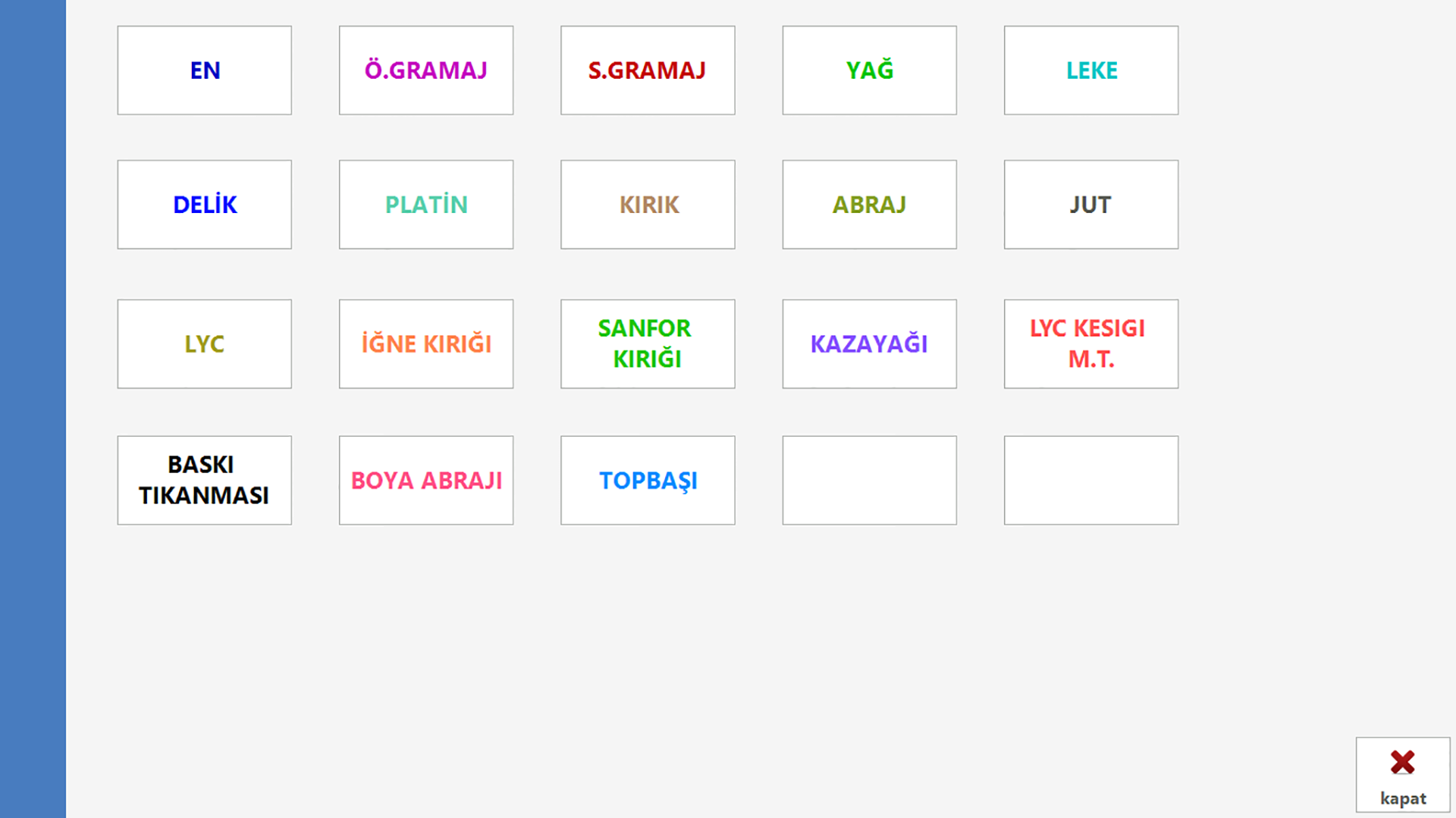 SmartPlus Kumaş Kontrol ve Laboratuvar Yonetimi Sistemi Dokunmatik Ekran
